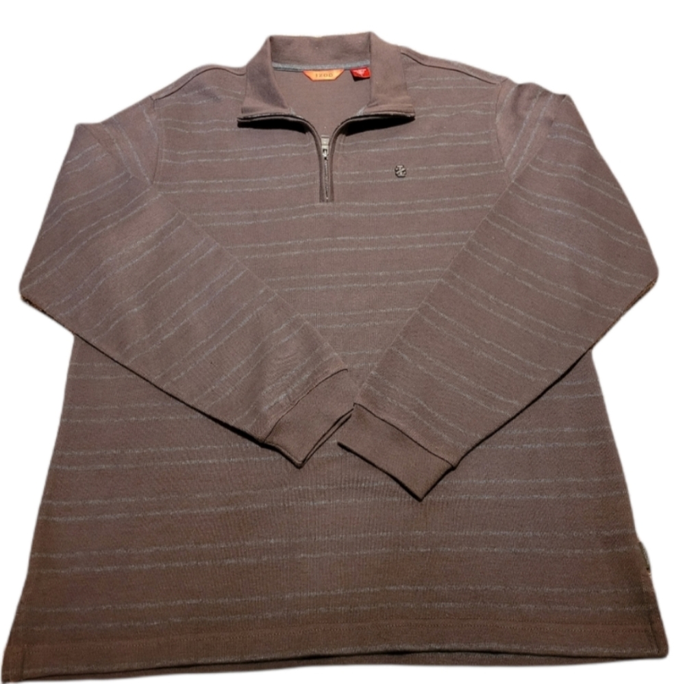 Izod brow zip up long sleeve sweater